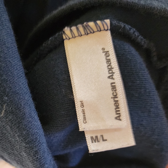 American Apparel One-Shoulder Navy Blue Dress - Picture 5 of 6